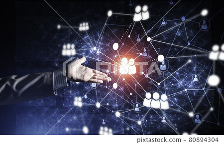 Presenting modern wireless technologies as means of communucation and networking on dark background Presenting modern wireless technologies as means of communucation and networking on dark background 80894304