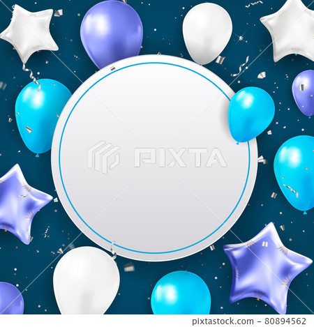 Color Glossy Balloons Background Vector Illustration. EPS10 80894562