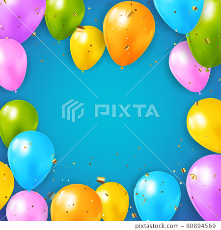 Color Glossy Balloons Background Vector Illustration. EPS10 Color Glossy Balloons Background Vector Illustration. EPS10 80894569