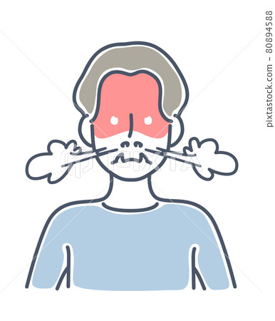 Male icon angry in the form of a demon Front upper body 80894588