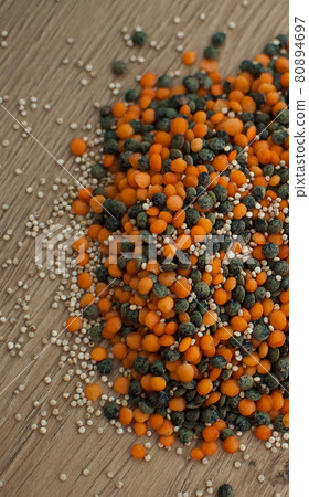 Mixture of legumes, mix of red and black lentil on wooden table. Healthy eating, vegan food Mixture of legumes, mix of red and black lentil on wooden table. Healthy eating, vegan food 80894697