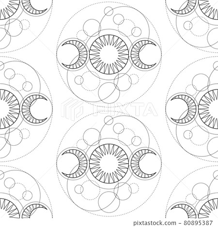 Seamless pattern from triple moon magic and astronomy tattoo symbol Seamless pattern from triple moon magic and astronomy tattoo symbol 80895387