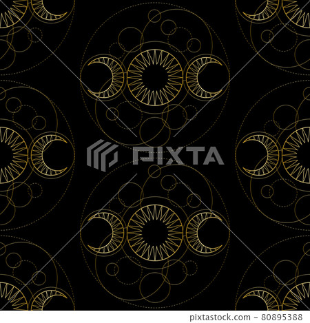 Seamless pattern from triple moon magic and astronomy tattoo symbol Seamless pattern from triple moon magic and astronomy tattoo symbol 80895388