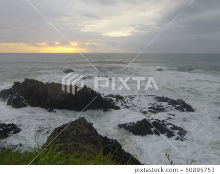 Gyeongju city, observatory. Sunrise. Columnar joint. Beach Gyeongju city, observatory. Sunrise. Columnar joint. Beach 80895751