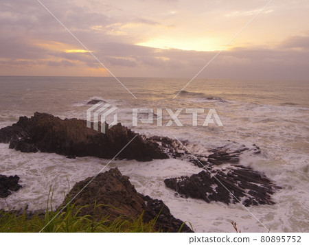 Gyeongju city, observatory. Sunrise. Columnar joint. Beach Gyeongju city, observatory. Sunrise. Columnar joint. Beach 80895752