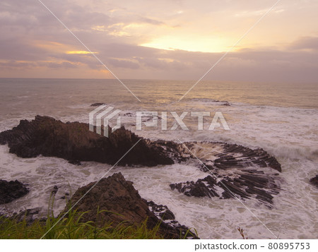 Gyeongju city, observatory. Sunrise. Columnar joint. Beach Gyeongju city, observatory. Sunrise. Columnar joint. Beach 80895753