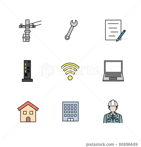Internet opening work icon set 80896689