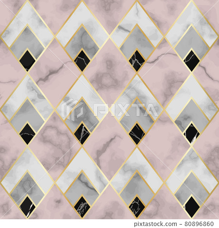 Marble Luxury Geometric Seamless Pattern. Vector Repeat Background 80896860
