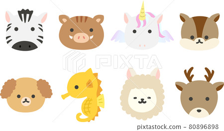 Cute animal icon set 4 loose hand-painted Cute animal icon set 4 loose hand-painted 80896898