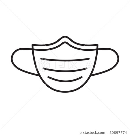 Medical mask outline icon vector isolate on white background for graphic design, logo, web site, social media, mobile app, ui illustration 80897774