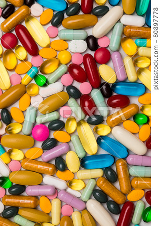 Assorted various kinds of pills. Assorted various kinds of pills. 80897778