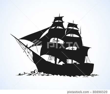 Sailing vessel. Vector drawing 80898320
