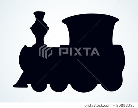 Old toy locomotive. Vector drawing 80898355