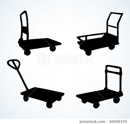 Warehouse trolley. Vector drawing Warehouse trolley. Vector drawing 80898359