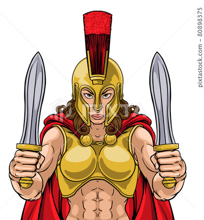 Spartan Trojan Female Warrior Gladiator Woman Spartan Trojan Female Warrior Gladiator Woman 80898375