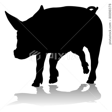 Pig Silhouette Farm Animal 80898378