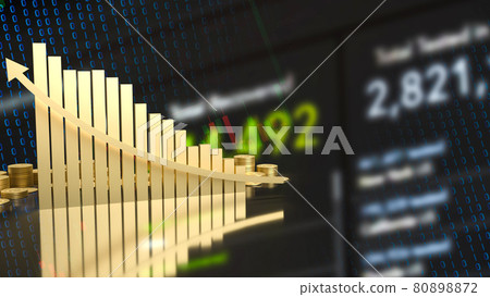 gold chart arrow up for business concept 3d rendering gold chart arrow up for business concept 3d rendering 80898872