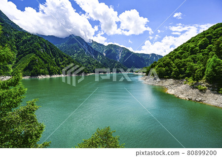View from the suspension bridge of Lake Kurobe and Kanpatani View from the suspension bridge of Lake Kurobe and Kanpatani 80899200