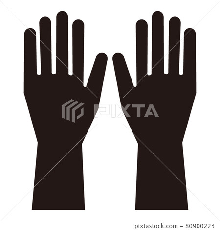 簡單的橡膠手套圖標/白色背景 簡單的橡膠手套圖標/白色背景 80900223