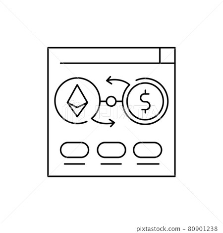 Exchange cryptocurrency sign olor line icon. Pictogram for web page, mobile app, promo. 80901238