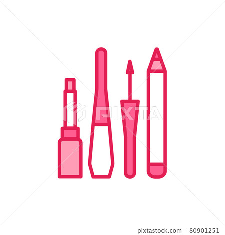 Collection eyeliners black glyph icon. Decorative cosmetics sign. Collection eyeliners black glyph icon. Decorative cosmetics sign. 80901251