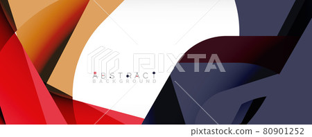 Geometric abstract background - multicolored abstract shapes on white. Vector Illustration For Wallpaper, Banner, Background, Landing Page Geometric abstract background - multicolored abstract shapes on white. Vector Illustration For Wallpaper, Banner, Background, Landing Page 80901252
