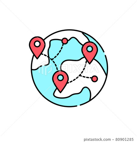 Logistic olor line icon. Pictogram for web page, mobile app 80901285