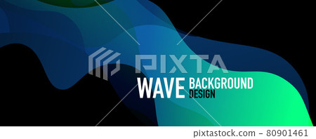 Abstract background - shiny fluid gradients and overlapping waves. Vector Illustration For Wallpaper, Banner, Background, Landing Page 80901461