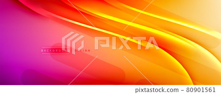Abstract background - lines composition created with lights and shadows. Technology or business digital template. Trendy simple fluid color gradient abstract background with dynamic 80901561