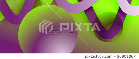Abstract gradient background with wave line with shadow effect. Geometric composition. 3D shadow effects and fluid gradients 80901867