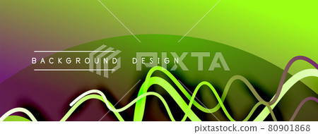Abstract gradient background with wave line with shadow effect. Geometric composition. 3D shadow effects and fluid gradients Abstract gradient background with wave line with shadow effect. Geometric composition. 3D shadow effects and fluid gradients 80901868