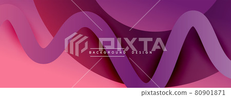 Abstract gradient background with wave line with shadow effect. Geometric composition. 3D shadow effects and fluid gradients Abstract gradient background with wave line with shadow effect. Geometric composition. 3D shadow effects and fluid gradients 80901871