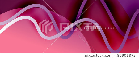 Abstract gradient background with wave line with shadow effect. Geometric composition. 3D shadow effects and fluid gradients Abstract gradient background with wave line with shadow effect. Geometric composition. 3D shadow effects and fluid gradients 80901872