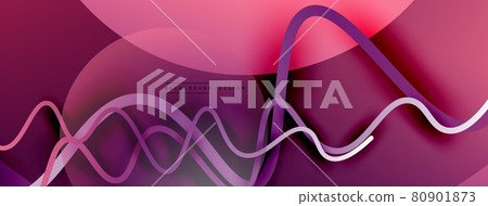 Abstract gradient background with wave line with shadow effect. Geometric composition. 3D shadow effects and fluid gradients Abstract gradient background with wave line with shadow effect. Geometric composition. 3D shadow effects and fluid gradients 80901873