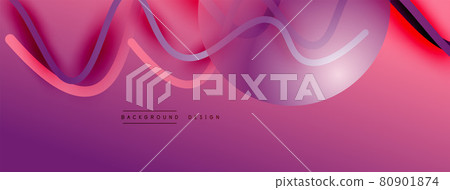 Abstract gradient background with wave line with shadow effect. Geometric composition. 3D shadow effects and fluid gradients Abstract gradient background with wave line with shadow effect. Geometric composition. 3D shadow effects and fluid gradients 80901874