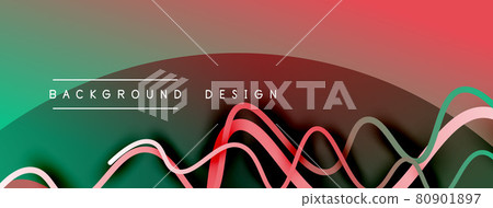 Abstract gradient background with wave line with shadow effect. Geometric composition. 3D shadow effects and fluid gradients Abstract gradient background with wave line with shadow effect. Geometric composition. 3D shadow effects and fluid gradients 80901897