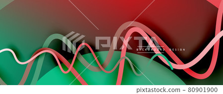 Abstract gradient background with wave line with shadow effect. Geometric composition. 3D shadow effects and fluid gradients Abstract gradient background with wave line with shadow effect. Geometric composition. 3D shadow effects and fluid gradients 80901900