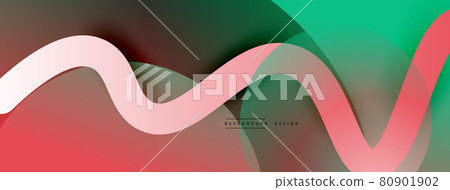 Abstract gradient background with wave line with shadow effect. Geometric composition. 3D shadow effects and fluid gradients Abstract gradient background with wave line with shadow effect. Geometric composition. 3D shadow effects and fluid gradients 80901902