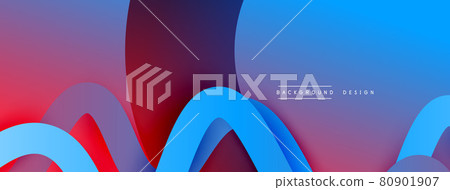 Abstract gradient background with wave line with shadow effect. Geometric composition. 3D shadow effects and fluid gradients Abstract gradient background with wave line with shadow effect. Geometric composition. 3D shadow effects and fluid gradients 80901907
