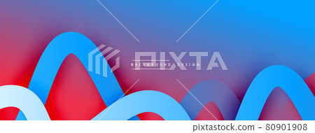 Abstract gradient background with wave line with shadow effect. Geometric composition. 3D shadow effects and fluid gradients Abstract gradient background with wave line with shadow effect. Geometric composition. 3D shadow effects and fluid gradients 80901908