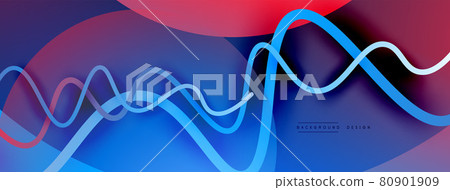 Abstract gradient background with wave line with shadow effect. Geometric composition. 3D shadow effects and fluid gradients Abstract gradient background with wave line with shadow effect. Geometric composition. 3D shadow effects and fluid gradients 80901909