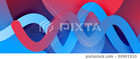 Abstract gradient background with wave line with shadow effect. Geometric composition. 3D shadow effects and fluid gradients Abstract gradient background with wave line with shadow effect. Geometric composition. 3D shadow effects and fluid gradients 80901910