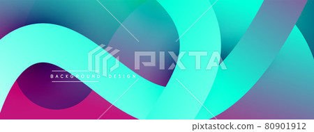 Abstract overlapping lines and circles geometric background with gradient colors 80901912