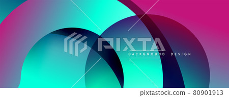 Abstract overlapping lines and circles geometric background with gradient colors Abstract overlapping lines and circles geometric background with gradient colors 80901913
