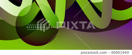 Abstract overlapping lines and circles geometric background with gradient colors 80901949