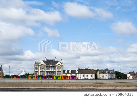 Seaton Carew beach in Devon, U.K. July, 30,2021. Beautiful beach and north seaside holiday in United Kingdom. 80904335