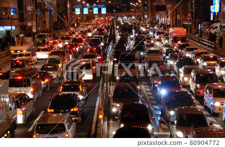 <Tokyo> Roads in Tokyo that were heavily congested due to the Great East Japan Earthquake 80904772