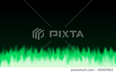 綠色火焰和黑色背景 80904902