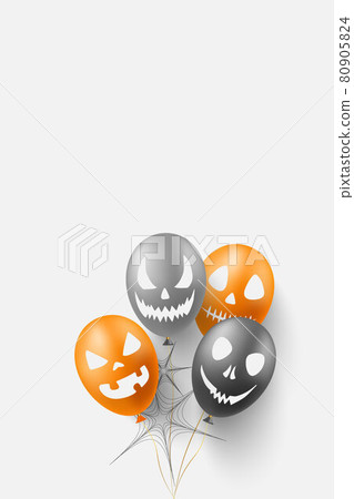 Balloon with face silhouette for Halloween design 80905824