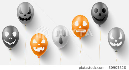Balloon with face silhouette for Halloween design 80905828